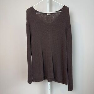 CP Shades Brown Knit V Neck Long Sleeve Sweater‎ sz M Resort Costal